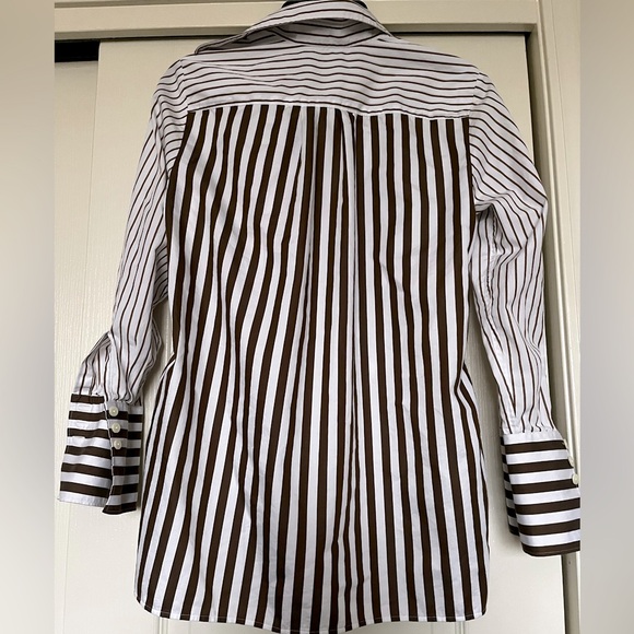 White striped oversized women’s button up - Picture 2 of 5